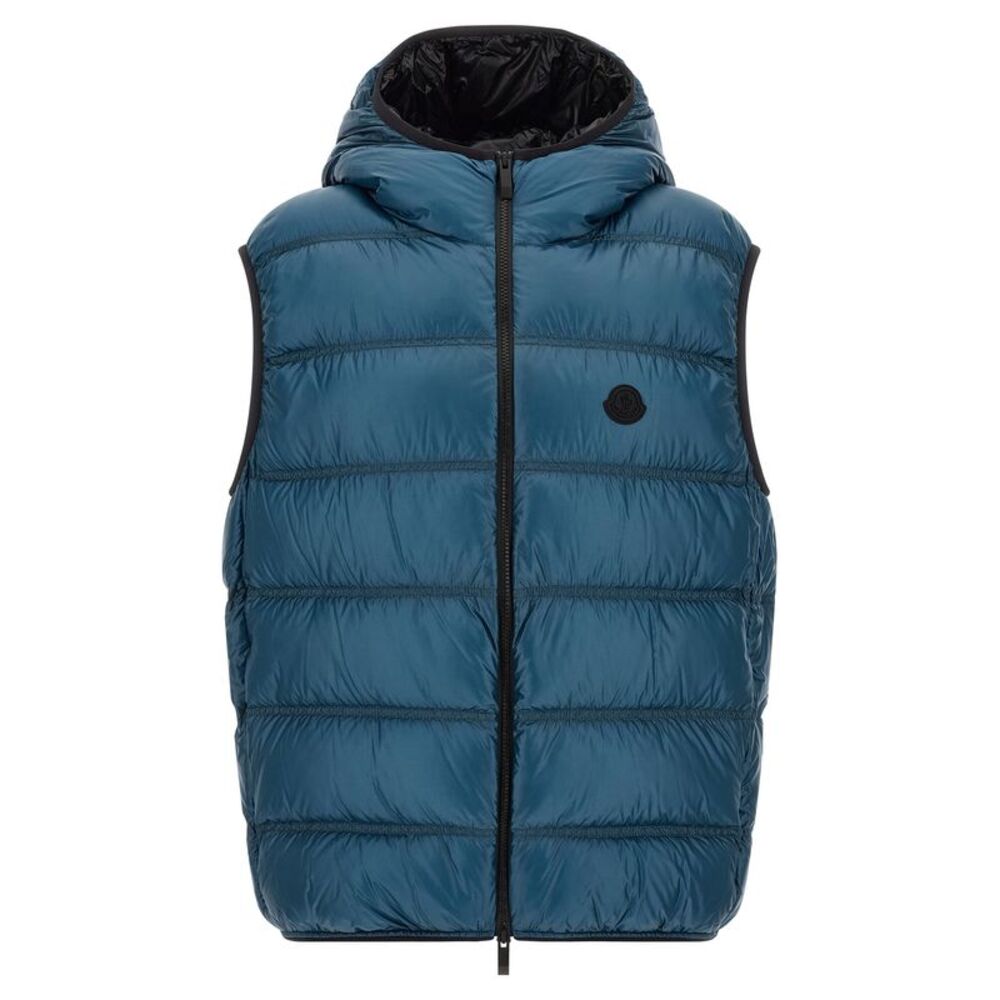 Moncler Blue Polyamide Full-Length Men's Jacket